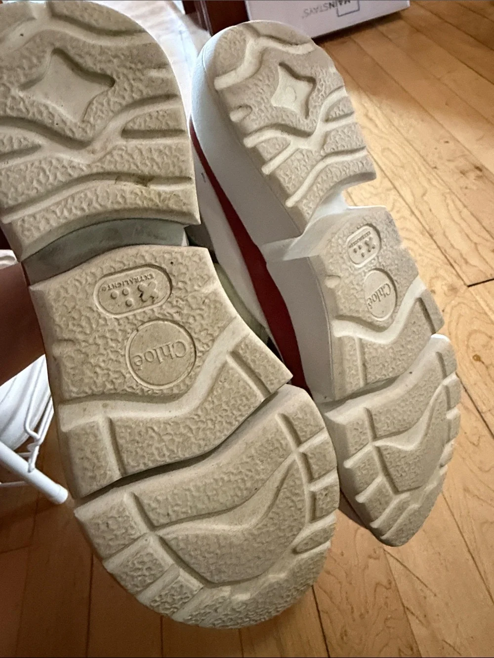 Chloe Chunky Athletic Sneakers in Cream, Green and Brown - Picture 7 of 7